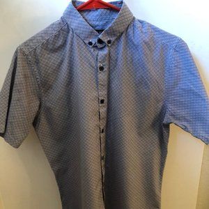 Topman Short Sleeve Shirt - Diamond White+Black